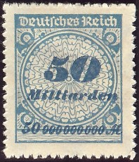 A 50 Billion Mark Postage Stamp (Milliarden means Billion)